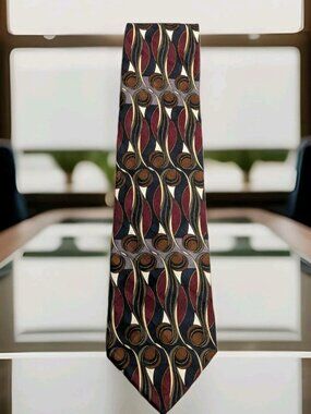 Martin Wong Men's Silk Napa CA Necktie 100% Silk Geometric Print